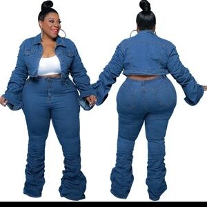 Denim Pants Suit